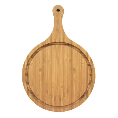 Custom Bamboo Round Handle Cutting Board w/ Groove QUAL1095