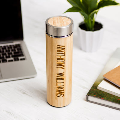 Personalized Thermal Insulated Bamboo Bottle QUAL2087 QUAL2087